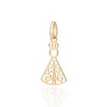 Pingente rommanel feminino banhado ouro 18k nossa senhora aparecida vazada 542883 Pingente rommanel feminino banhado ouro 18k nossa senhora aparecida vazada 542883