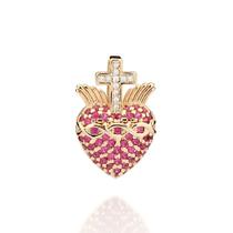 Pingente rommanel feminino banhado ouro 18k sagrado coração 542878 Pingente rommanel feminino banhado ouro 18k sagrado coração 542878