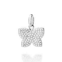 Pingente rommanel feminino prata 925 borboleta cravejada pedra zircônia 840169