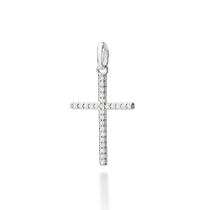 Pingente rommanel feminino prata 925 cruz cravejado pedra zircônia 840199 Pingente rommanel feminino prata 925 cruz cravejado pedra zircônia 840199