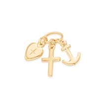 Pingente Rommanel Fol Ouro18k Fé,esperança E Caridade 540179