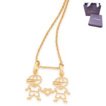 Pingente Rommanel Mãe De 2 Meninos + Cordão Banhado A Ouro 18k Pingente Rommanel Mãe De 2 Meninos + Cordão Banhado A Ouro 18k