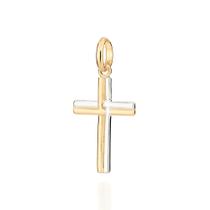 Pingente Rommanel masculino cruz folheado a ouro com aplicação de rhodium 542627