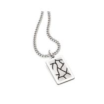 Pingente Rommanel Placa Retangular Trabalhada Aço 240127 Pingente Rommanel Placa Retangular Trabalhada Aço 240127