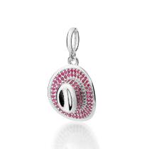 Pingente rommanel prata maciça 925 chapéu 840238