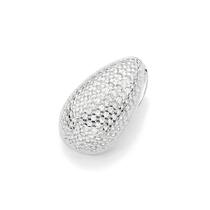 Pingente rommanel prata maciça 925 gota com zircônias 840193