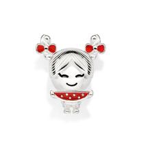 Pingente rommanel prata maciça 925 menina oriental com melancia 840171 Pingente rommanel prata maciça 925 menina oriental com melancia 840171