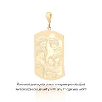 Pingente rommanel unissex banhado ouro 18k tag retangular personalizável 542888