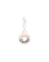 Pingente Rosquinha Rosa banho Prata Pulseiras Berloques