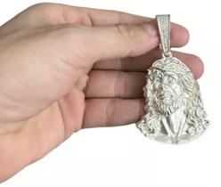 Pingente Rosto Jesus Cristo Banhado A Prata 925 Luxo