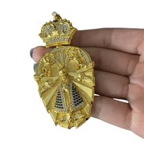 Pingente Santa Com Anjos Oval - Banhado a Ouro 18k Pingente Santa Com Anjos Oval - Banhado a Ouro 18k