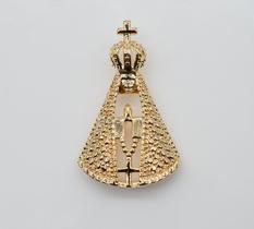 Pingente Santa com Detalhes em Micro Bolas Banhado em Ouro 18K Pingente Santa com Detalhes em Micro Bolas Banhado em Ouro 18K