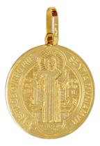 Pingente Sao Bento Laser Mini Ouro 18k Amarelo