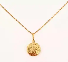 PINGENTE SÃO BENTO MODELO SENTADO EM OURO 18K/750 (cod050y) DUPLA FACE PINGENTE SÃO BENTO MODELO SENTADO EM OURO 18K/750 (cod050y) DUPLA FACE