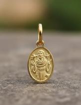 Pingente São Francisco De Assis Em Ouro 18k 750 (cod035y) Joia Maciça- pequena Pingente São Francisco De Assis Em Ouro 18k 750 (cod035y) Joia Maciça- pequena