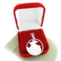 Pingente São Jorge 3Cm Folheado Prata Pi129 Pingente São Jorge 3Cm Folheado Prata Pi129