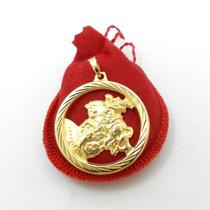 Pingente São Jorge 4cm Folheado Ouro 18K Pi208