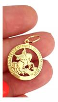 PINGENTE SÃO JORGE EM OURO 18K 750 - BORDAS ESCRITAS (cod12y)