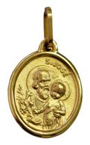Pingente São Jose Oval 1,15g Ouro 18k