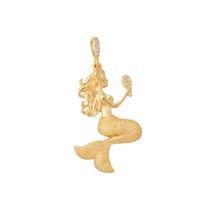 Pingente sereia banhado à ouro cravejado micro zircônia Pingente sereia banhado à ouro cravejado micro zircônia