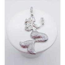 Pingente sereia grande banhado a rhodium