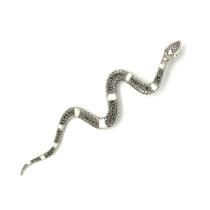 Pingente Serpente Cobra Marcassitas e Madrepérola Prata 925 Pingente Serpente Cobra Marcassitas e Madrepérola Prata 925