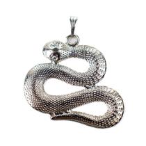 Pingente Serpente Cobra Orixás Umbanda 4,1 cm Niquelado
