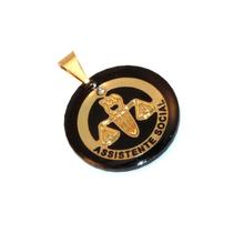 Pingente Serviço Assistente Social Folheado Ouro 18k Pingente Serviço Assistente Social Folheado Ouro 18k