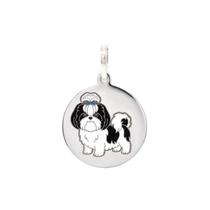 Pingente Shih Tzu Inteiro Coleção Estimação em Prata 925 Preto