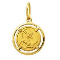 Pingente Signo Redondo Com Aro Pequeno 1.4cm Ouro 18k FDMR7C/AK1