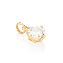 Pingente solitário flor tulipa folheado a ouro Cód. 542461