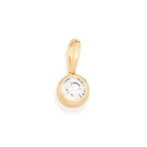 Pingente solitário folheado a ouro com cristal Cód. 540102