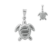 Pingente tartaruga banhado ouro branco