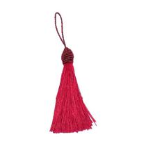 Pingente Tassel 9cm Bordô Franja de Seda - 2 unidades