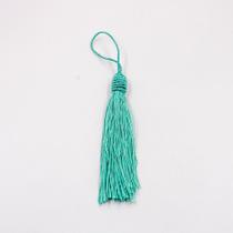 Pingente Tassel C/ Tulipa 9cm Verde Tiffany Franja de Seda - 2 unidades