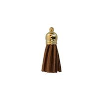 Pingente Tassel De Camurça 3 Cm Mf-46 Marrom 12 Un - Kit