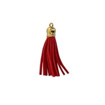 Pingente Tassel De Camurça 5 Cm Mf-47 Vermelho 8 Un - Kit