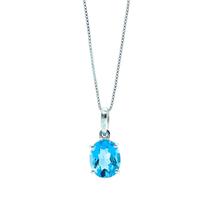 Pingente Topázio Azul Natural Swiss Blue Extra Oval 11 milímetros