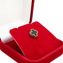 Pingente Trevo Em Ouro 18k Com Pedra Onix Natural 4 Folhas Pingente Trevo Em Ouro 18k Com Pedra Onix Natural 4 Folhas