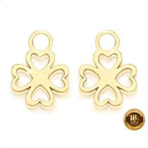 Pingente Trevo Para Brinco Em Ouro 18k Pingente Trevo Para Brinco Em Ouro 18k