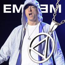 Pingente Triângulo Círculo Rapper Eminem Colar Masculino Metal Prateado Cordão Hip Hop Antigo