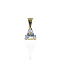 Pingente triângulo cristal banhado a ouro 18k