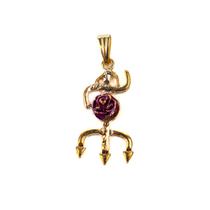 Pingente Tridente Maria Mulambo Rosa Roxa 2,9 cm Dourado Pingente Tridente Maria Mulambo Rosa Roxa 2,9 cm Dourado