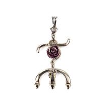 Pingente Tridente Maria Mulambo Rosa Roxa 3,8 cm Níquel Pingente Tridente Maria Mulambo Rosa Roxa 3,8 cm Níquel