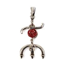 Pingente Tridente Pomba Gira Rosa 3,8 cm Metal Niquel Pingente Tridente Pomba Gira Rosa 3,8 cm Metal Niquel