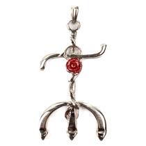 Pingente Tridente Pomba Gira Rosa 5,5 cm Metal Niquel Pingente Tridente Pomba Gira Rosa 5,5 cm Metal Niquel