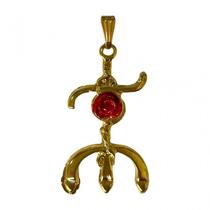Pingente Tridente Pomba Gira Rosa Vermelha 3,7 cm Dourado Pingente Tridente Pomba Gira Rosa Vermelha 3,7 cm Dourado