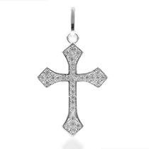 Pingente unissex cruz cravejada estilo malta - prata 925 - jromero artigos