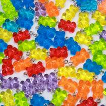 Pingente Ursinho Translucido 11X17mm Em Resina Com 100 Peças