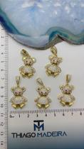 Pingente Urso Cravejado em Ouro 18k - 01 Unidade